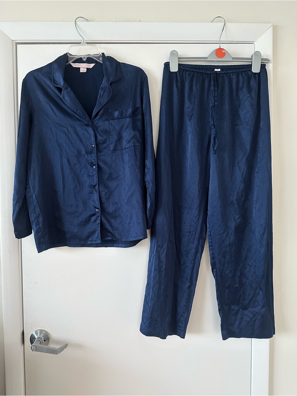 Victoria's Secret Navy Satin Pajama Set